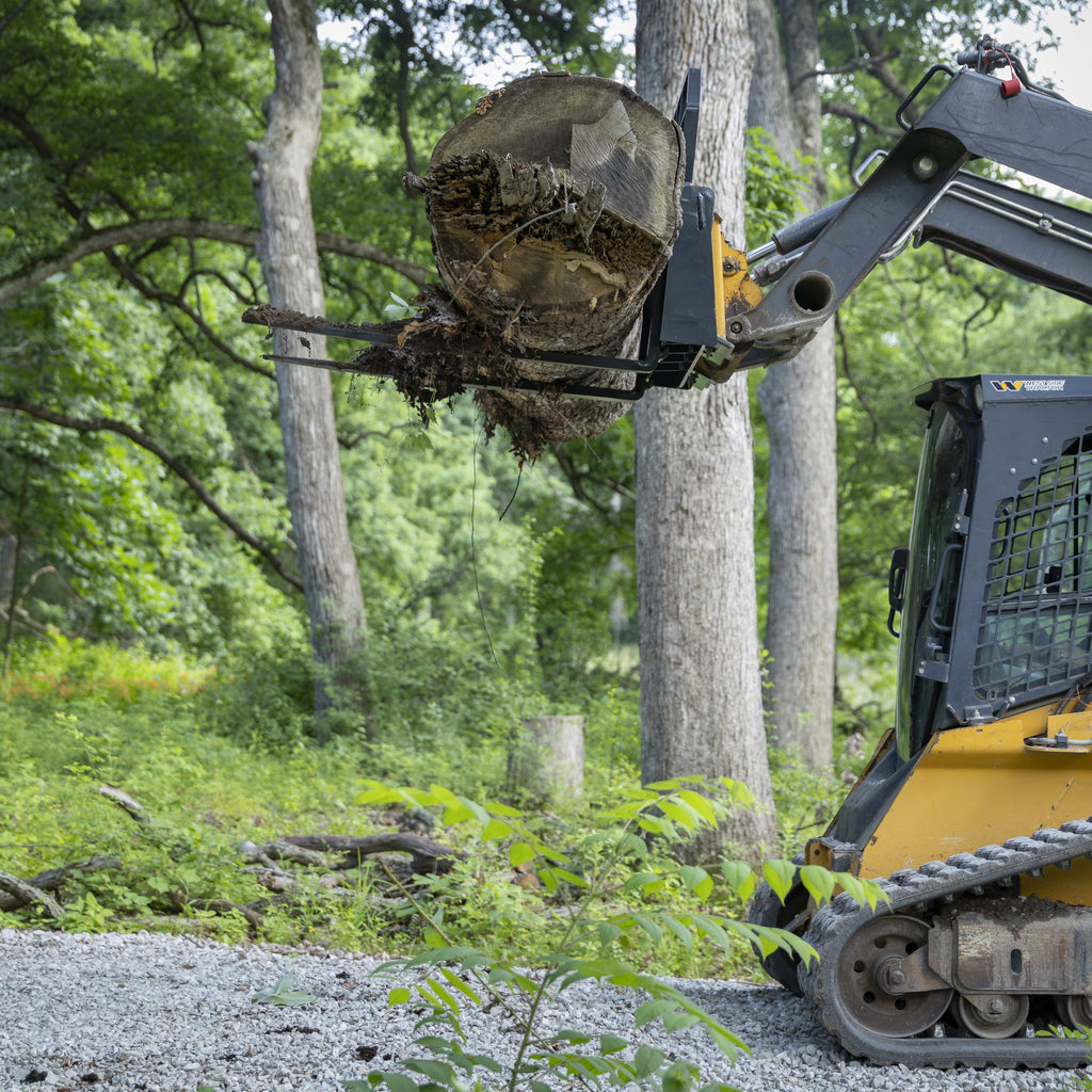 Pallet forks lifting a heavy load
